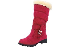 CUBINEST Schneestiefel Damen, Schwarz Bequemer Breiter Schaft Schlupfstiefel Schneestiefel Festival Elegant Winter Warm Winterstiefel Schneeschuhe Gefüttert Mit Absatz Winddicht Stiefeletten Wanderschuhe