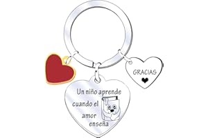 JRZDFXS 2PCS Llavero Profe Regalo para Maestra Regalo de acción de Gracias Llavero para profesor o profesora plateado para Regalos del Día del Maestro