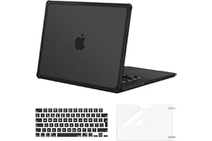 MOSISO Compatible avec MacBook Pro 16 Pouces M4 M3 M2 M1 2025 2024 2023 2022 2021 A3403 A3186 A2991 A2780 A2485, Robuste Anti-Rupture Bouclier TPU Étui & Protection Clavier & Film D'écran,Noir