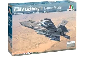 Italeri 1464 F-35A LIGHTNING II CTOL version(Beast Mode), scala 1:72, Plastic Model Kit, Modello in Plastica da Montare, Modellismo