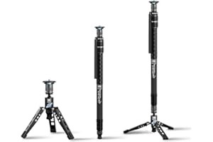 ‎SIRUI SIRUI SVM-145 Monopod do aparatu fotograficznego, monopod z włókna węglowego 145 cm ze zdejmowaną podstawą statywu, do lustrzanek cyfrowych, kamer, maksymalne obciążenie 10 kg