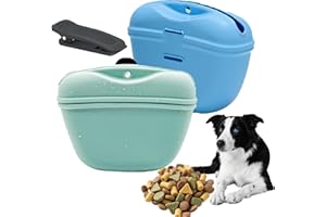 BANGP Silicone Dog Treat Pouch, Lightweight Pet Treat Pouches, Portable Puppy Snack Bag with Waist Clip Convenient Wearing, Dog Training Pouch Walking Treat Holder for Pet Snacks