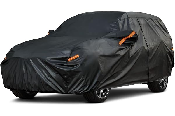 Kayme Bâche Voiture SUV Étanche, 7 Couches Housse de Protection Voiture Extérieur Contre Pluie Soleil avec Zip. Compatible avec T-ROC, 3008, Kadjar, Duster, Qashqai Etc. pour 4x4/SUV, Jusqu'à 460 cm