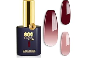 ‎YTD LIKOMEY YTD Likomey UV Nagellack Farbwechsel Thermo Farbgel,15ml Nude Pink Weinrot Gel Chamäleon Shellac Nagelgel UV/LED Color Change Gellack,WB08