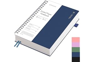 ‎EMSHOI EMSHOI Notizbuch A4 Gepunktet, Bullet Dotted Journal, Spiral Notizblock 300 Seiten/150 Blatt, 100 g/m² Papier, PVC Hardcover. Ideal für Damen, Herren, Büro & Schule, 21.5 x 27.9 cm - Blau