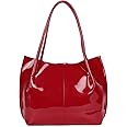 Carrylux Casual Patent Synthetic Leather Tote Bag, Handbag for Ladies