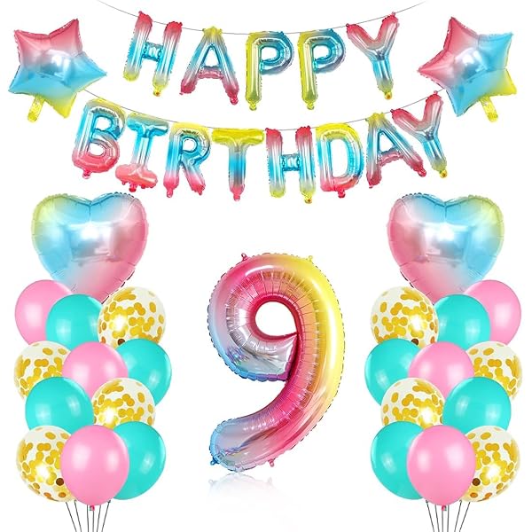 Abeillo Set Écharpe + Diadème Or Rose 9 Ans – Couronne Strass & Écharpe "It's My 9th Birthday" Pour Fille