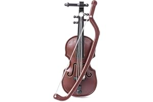 BEEHUG 1 Pc World's Smallest Violin, Miniature Violin Instrument Model with Bow, Mini Contrabass for Decorating Houses or Offices, Unique Violin Music Instrument Miniature Replica for Music Lovers Gifts