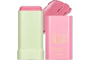 Tongyend Lipstick Blusher Stick, 3 in 1 Cream Blush for Lip Cheek Eye, Waterproof Lightweight Blush Stick, Cream Bronzer Cream Blusher Moisturize and Buildable Blush for Makeup for Women(Pink)