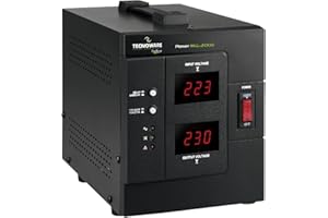 TECNOWARE POWER SYSTEMS Tecnoware Stabilisateur de Tension 2000VA pour PC, modem, routeur et équipements électroniques de bureau, protège contre les surtensions, ce n’est pas un onduleur, prêt à l’emploi