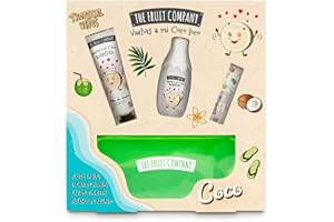 GOLOMINAS COMPANY The Fruit Company Set Regalo Summer Coco | Pack con Aceite Labial, Crema de Manos, Colonia Eau de Toilette y Neceser | Edición Verano