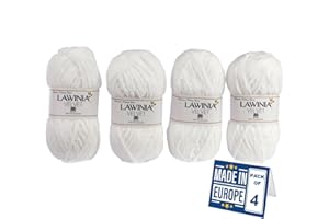 LAWINIA -Velvet Premium Soft Chenille Yarn Chunky, Velvet Yarn Crochet, Does NOT SHED, Plush Blanket Wool for Crochet, Thick Chunky Wool for Knitting, Pack of 4