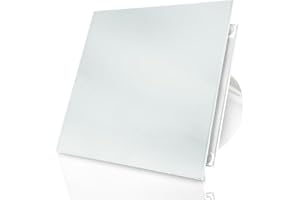 DOSPEL VERONI GLASS - Ventilador de baño (100 mm, con temporizador, montaje en pared, ultrasilencioso, con sensor de humedad, para baño y aseo, 230 V)