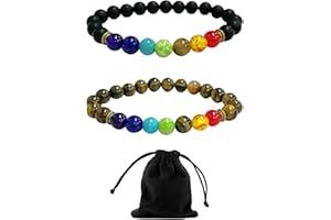 NyxSeat 2 bransoletki kryształowe, 1 torba do przechowywania, bransoletka z agatu, bransoletka z kryształu szlachetnego, 8 mm, bransoletka z kryształu leczniczego, 19 cm * 0,8 cm