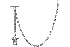 ZTA Albert Kette Taschenuhr Kette Weste Kette für Männer FOB T BAR mit Schwenkverschluss mit Altes Drachendesign Anhänger FOB Charme