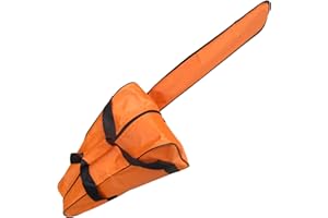 DIYARTS Funda de Transporte Motosierra Tela Oxford Impermeable Universal Soporte de Almacenamiento Motosierra para Motosierra Stihl & Husqvarna de 12/14/16 Pulgadas (Orange)