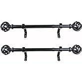 Decopolitan Curtain Rod, Black, 30.5-50.8 cm
