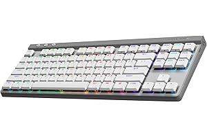 Logitech G G515 Lightspeed TKL profilé Clavier Gaming sans Fil, LIGHTSYNC RVB, Profil Ultra-Plat sans pavé numérique, Touches en PBT, Contacts mécaniques tactiles, Clavier Français AZERTY - Blanc