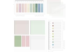 ‎MOGADEE MOGADEE® 700 Stück Haftstreifen Transparent, 6 Morandi 3 Größen Transparente Haftnotizen mit 2 Sets Morandi Sticky Tabs, Annotating Tabs Transparent, Index Tabs, Book Marks für Büro Schule Zuhause.