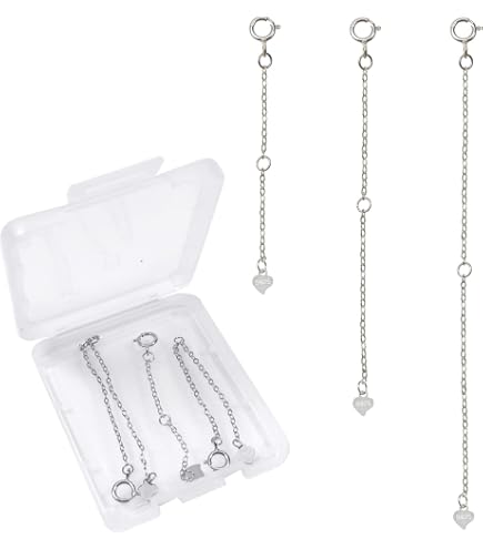 Set Di 4 Estensori Per Gioielli In Argento Sterling 925 - Per Allungare Collane, Bracciali E Cavigliere