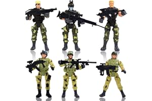 JAWSEU Militärfiguren Spielsets, 6 Stück Speziell Streitkräfte Armee Männer Soldaten, Actionfigur Armee Soldaten Figuren, Militärspielzeug Kampfspielzeug für Kinder Geschenk