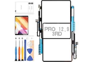 LADYSON Screen Replacement For iPad Pro 12.9 3rd Gen Touch Screen Panel Digitizer Glass Repair Kits Compatible with For iPad Pro 12.9 A1876 A2014 A1895 A1983 with Tempered Glass and Tools(Not LCD)