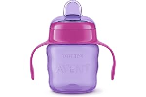 Avent Pipmugg Easy Sip - Mjuk pip - Lätt att dricka ur - Lämplig från 6 m+ - Rymmer 200ml - Tål maskindisk - BPA fri - Lila/Rosa - SCF551/03