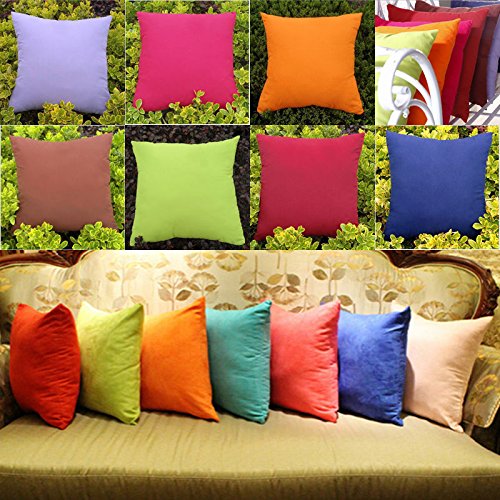 ILOVEDIY Kissenbezüge Kissenbezug Kissenhülle mit Reißverschluss – 14 Farben (Gelb) - 2