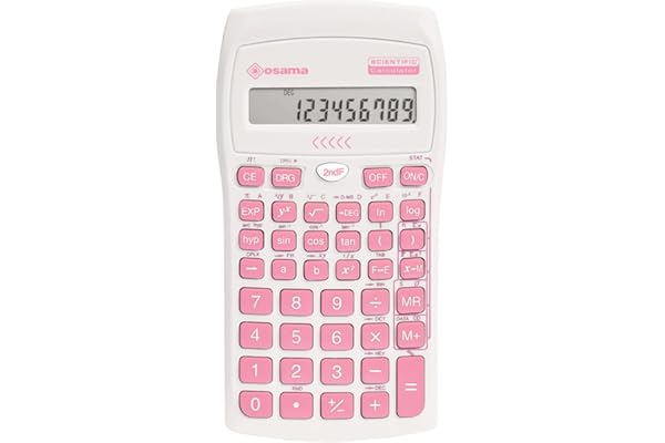Osama - Calculatrice Scientifique 56 Fonctions, 10 Chiffres Mantissa et 2 exposants, Choses pour l'école avec étui Coulissant valable pour Les examens d'État - Matériel Scolaire pour Back to School,