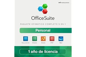 OfficeSuite Personal | 1 Año de Licencia | Documents, Sheets, Slides, PDF, Mail & Calendar para 1 Windows y 2 Dispositivos Móviles