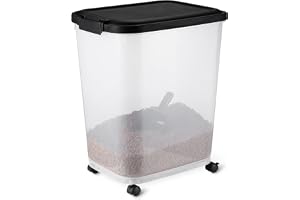 Amazon Basics foderbehållare för husdjur, 15,8kg, transparent och