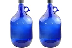 SELECTION ·1948 · ALBERTS · PREMIUM ALBERT PFÄFFLE 2X Glasballon blau 5 Liter, Henkelflasche aus Blauglas inkl. Handschraubverschluss PP35 (VPE 2 Stück)