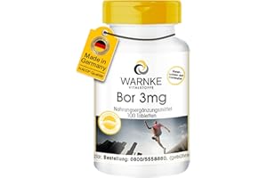 ‎WARNKE VITALSTOFFE Warnke Gesundheitsprodukte Bor 3 mg, Boron 100 Tabletten, vegi, 1er Pack (1 x 35 g)