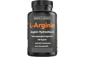 ‎SPORTS AFFINITY Premium L-Arginin hochdosiert I Speziell entwickelt für Manneskraft, Vitalität & Ausdauer I 180 natürliche vegane Kapseln I Sports Affinity