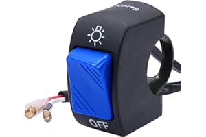 Taiss 12V 7/8″(22mm) Universal Motorcycle Handlebar Switch for U5 U7 U2 Motorcycles Scooter Electrombile Motorbike Headlight Blue On Off Button F001-BU