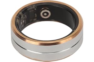 GENERIC Health Monitoring Smart Ring Fitness Tracker for Men Women Silver Gold, Waterproof Sleep Camera Control (Size 10)