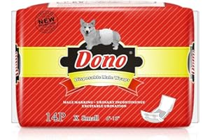 Dono Pieluchy dla zwierząt domowych jednorazowe szczeniak pies samce chusty super chłonne (XS - 14 szt.)
