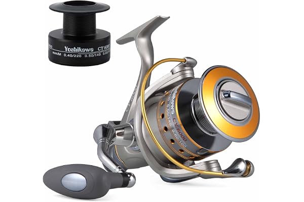 Yoshikawa Moulinet Baitfeeder pour Pêche en Mer et Pêche Carpe, 10+1 Roulement à Billes, 5.5:1 Rapport de Vitesse, Moulinet Spinning Anti-Corrosion avec Drague Fibre Carbone, Traction Max 15kg