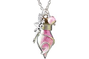 Katharina Fairytale femme Chaîne porte-bonheur fiole de fée lumière illuminant la nuit poussière de fée Rose.