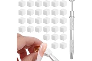 HPMJZ 200 Pcs Nail Sponges for Ombre Nail Art Tools Sponge Brush Nail Art Sponge with 1 Metal Grabber Nail Brushes Storage and Box for Salon Home Nail Art Design Manicure DIY