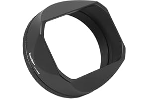 Haoge LH-X54B Metall Rechteckig Sonnenblende Gegenlichtblende mit 49mm Adapterring für Fujifilm X100VI X100V Fuji FinePix X100V Kamera Objektiv Schwarz