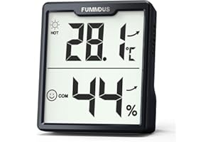 FUMMDUS Digital Room Thermometer Indoor 5s Refresh Temperature and Humidity Monitor With Comfort Icon AAA Batteries hygrometers for Home Greenhouse Office Air Comfort Thermometer Hygrometer