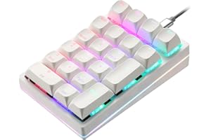 Motospeed Mechanical Numeric Keypad Hot-Swap GATERON Switch Wired Gaming Keypad RGB Backlit PBT Keycap 21 Keys Mini Numpad Portable Keypad Extended Layout(Gateron Blue)