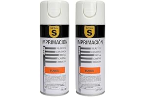 MORE FREE Pintura Spray Imprimacion Blanco de 400 ml Adecuado para las Superficies de Metal, Madera y Plástico Pack de 2 Unidad