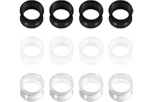 LONGITA 6 Pares Silicona Dilatadores Oreja Expansor Flexible Flesh Ear Expander Stretcher Gauge Earlets Plug Túnel Kit Retenedores 2G-16MM 3 Colores