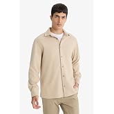 DeFacto Regular Fit Polo Yaka &Ccedil;apraz Dokuma G&ouml;mlek F0338AX25AU
