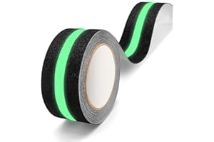 Cinta antideslizante que brilla en la oscuridad XFXIA antideslizante para escaleras, cinta de agarre de alta tracción, terrazas interiores y exteriores, 10 mx50 cm