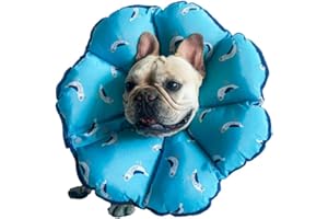 RC GearPro Adjustable Pet Dog Recovery Collar | Puppy Cats After Surgery E-Collar | Soft Cone of Shame | Anti-Bite Lick Wound Protective Neck Collar for Small Dogs Large Cats (XS, Blue Seagull)