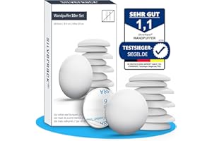 SilverRack® Samoprzylepny stoper do drzwi, biały, 10 sztuk, odbojniki ścienne jako doskonała ochrona ścian i drzwi – odbojnik drzwiowy jako stoper do drzwi przed otwarciem drzwi