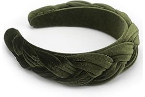 DRESHOW Diadema de Terciopelo Trenzado Diadema Acolchada Vintage para Niñas Diademas de Terciopelo de Moda para Las Mujeres
